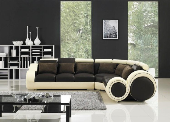 Corner sofa Leather Sofa Couch Upholstery Corner Seat Living landscape Suite L-shape Fabric