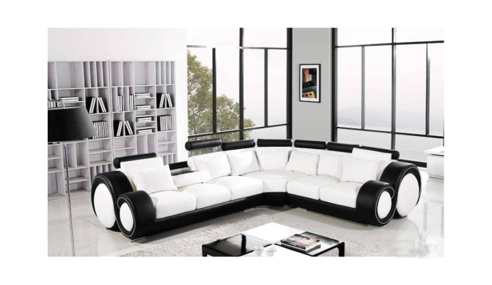 Corner sofa Leather Sofa Couch Upholstery Corner Seat Living landscape Suite L-shape Fabric