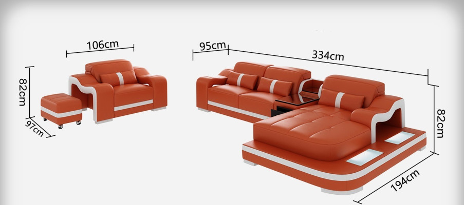 Complete Set Suite Corner sofa Couch Corner suite + Table + USB Corner sofa
