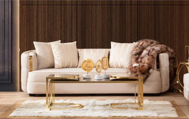 Sofa 3 Seater Furniture Fabric Three Seater Sofas Luxury Design Living room Modern Style