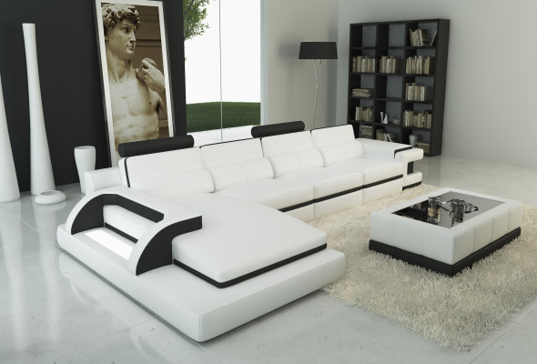 Leather sofa Corner sofa Upholstery Corner Suite Sofas Couches Sofa Living landscape