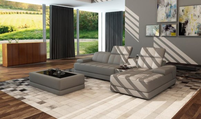Leather sofa Corner sofa Sofa Couch Upholstery Corner Suite L-shape XXL Big Sofas