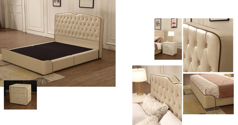 Modern Design Hotel Beds Bed XXL Luxury Double Leather Chesterfield