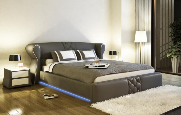 Leather Upholstery Bed Beds Hotel Classic s Designer Double Marriage Bedroom new
