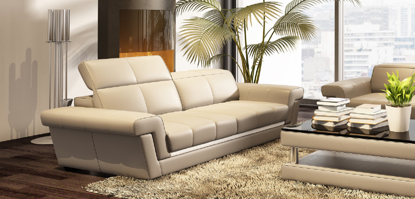Leather sofa Couch Living landscape 3 Seater Design Modern Sofa 5136_3ER