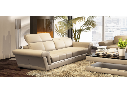 Leather sofa Couch Living landscape 3 Seater Design Modern Sofa 5136_3ER