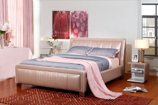 Designer Double bed Bed Beds Bedroom Leather Hotel Luxury Upholstery