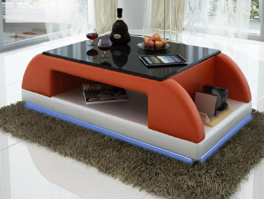 Modern Couch Upholstery Leather Table Living room Side Glass Tables Coffee