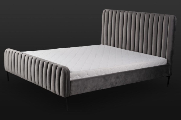 Gray double bedroom wooden furniture design elegant fabric classic furniture new