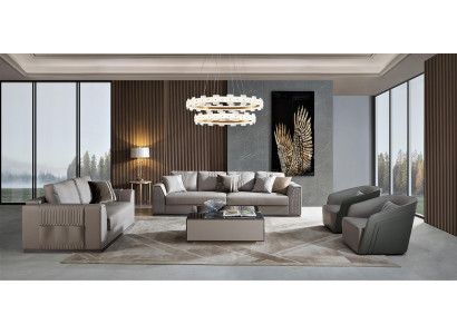 Elegant 3+2+1+1 sofa set Exquisite design in stylish gray tone