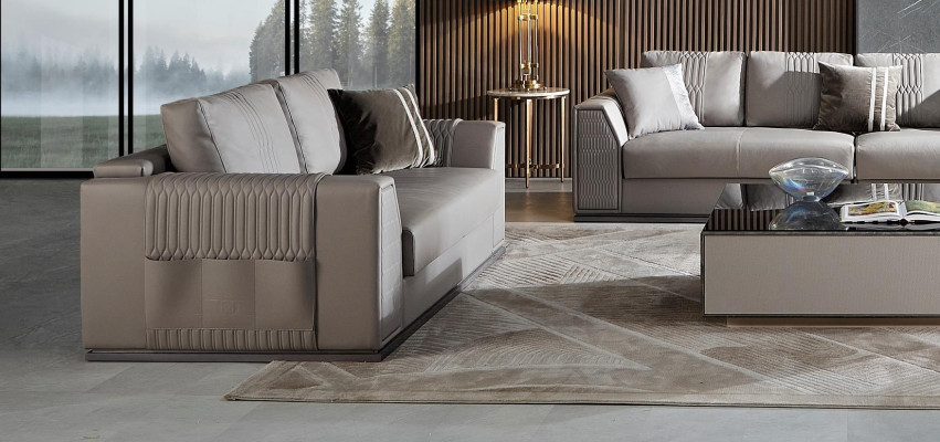Elegant 3+2+1+1 sofa set Exquisite design in stylish gray tone