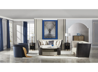 Italian Designer Furniture Living room Sofa set Couch Upholstery Leather
