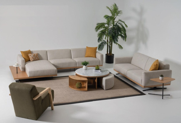 Luxury Living room Side table Modern Furniture Material Wood with Metal
