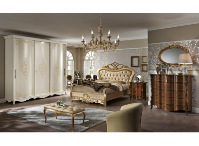 Bed Double Beds Bedside table Wardrobe Chest of drawers Bedroom Furniture 5pcs.