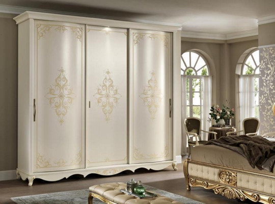 Bed Double Beds Bedside table Wardrobe Chest of drawers Bedroom Furniture 5pcs.