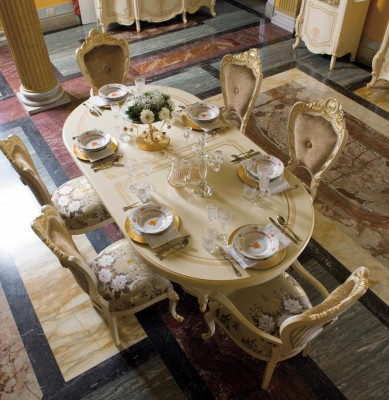 Design Dining room Set Suite Wood Furniture 2x Chairs with Armrests 4x Chair 7pcs.