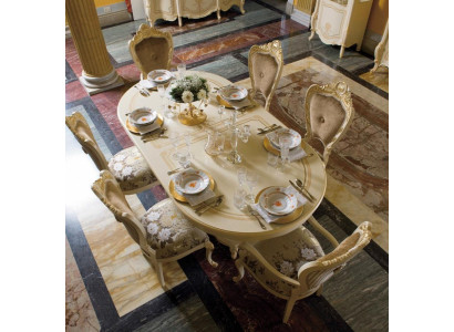 Design Dining room Set Suite Wood Furniture 2x Chairs with Armrests 4x Chair 7pcs.