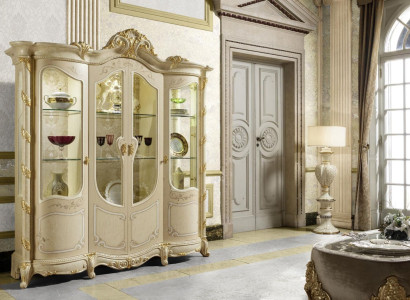 Wardrobe Real wood Sideboard Display case Living room Furniture Solid Wood Display cases Glass