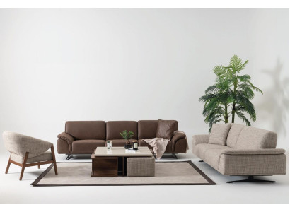 Luxury Living landscape three-seater sofa comfortable couches furniture brown