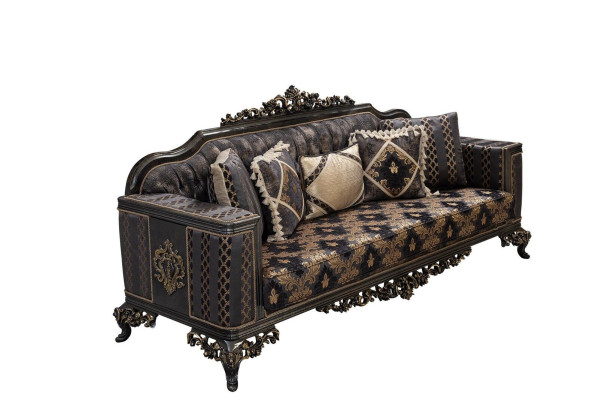 Chesterfield 3 Seater Designer Sofa Luxury Upholstery Sofas Couches Fabric Textile new