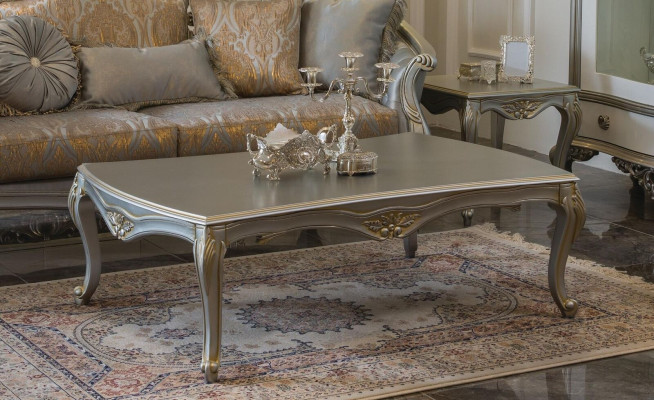 Luxury Coffee table Classic Coffee tables Gold Silver Table Wood