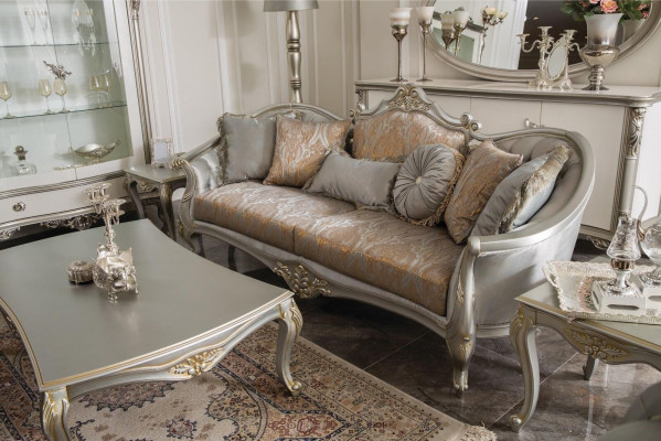 Luxury Coffee table Classic Coffee tables Gold Silver Table Wood