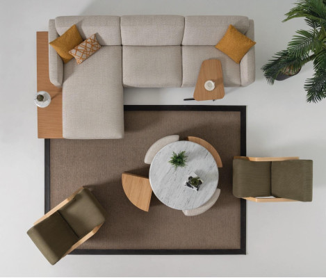 Corner sofa L-shape Sofa Armchair Coffee table Side table Upholstery