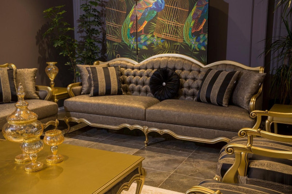 Three Seater Luxury Sofa 3 Seater Sofas Seat Fabric Design Furniture Style Textile