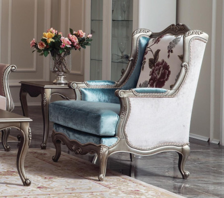 Armchair Single Seater Luxury 1Seater Upholstery Seat Textile Seat Fabric Classic