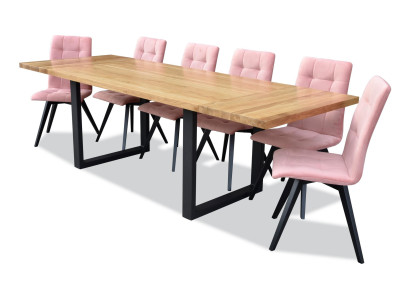 Dining table 6x Chairs Classic Dining room Suite 7-piece set Rectangular Table Chair