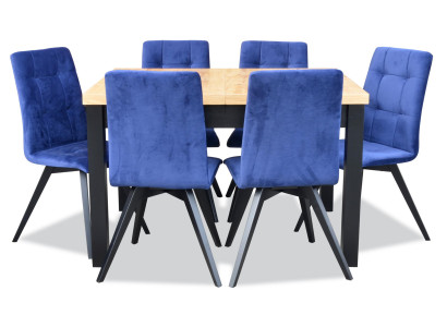 Group Dining room Upholstery Chair Furniture Suite Design 7pcs. Set table + 6 chairs