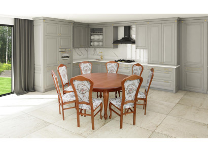 Dining table Suite Table + 8x Chairs Chair Dining room Suite Round Round