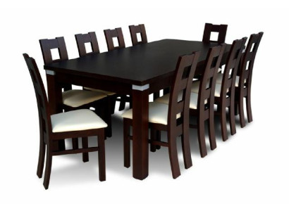 Dining table with 10 x chairs Dining room set Dining set Wood Table 200/290 cm Immediately