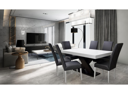 Dining room Set Display case Dining table 6x Chair Suite Table Group 7pcs. Modern set