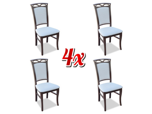 Dining room chair Lehn Chairs Dining chairs new Textile Set 4x Solid Wood Chair