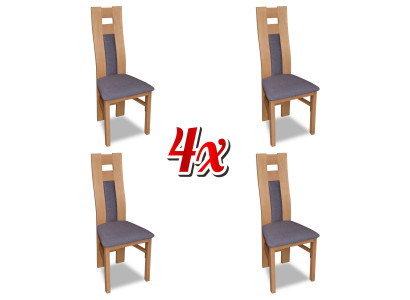 Group Seat Upholstery Lehn Chairs Suite Wood Solid Luxury Armchair Set 4x Chair