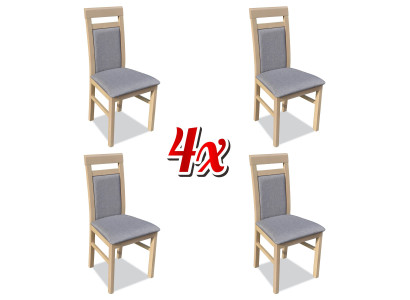Group Chairs Suite Textile Fabric Wood Upholstered Dining room Chairs 4x Chair