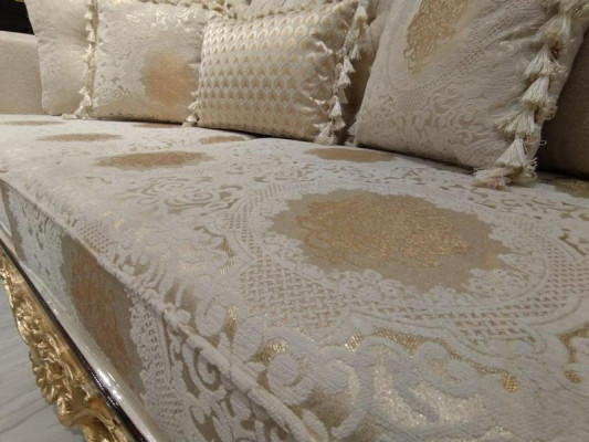 Sofa set 3+1 Seater Sofa Set Complete Textile Wood Living room Luxury Sofa new