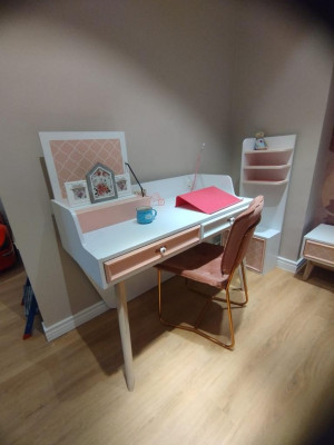 Childrens room Furniture Bed Dessert Clothes wardrobe Desk Chest of drawers with Mirror