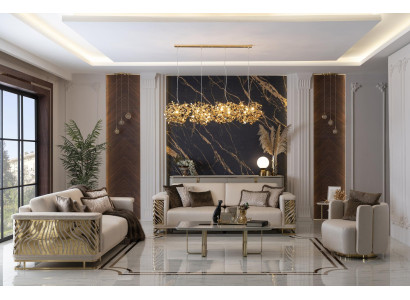 Luxury sofa set 4+3 seater armchair coffee table modern 4 pieces. Set design