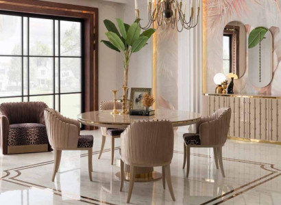 Dining set Dining table 4 chairs Sideboard Mirror Dining set Dining room set 8 pieces