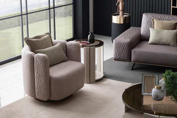 Stylish Armchair Living room Pink Modern Wood Couch Lounge Club Furniture