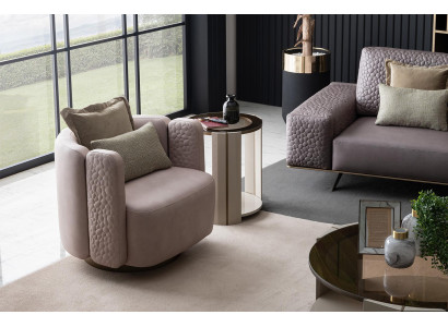 Stylish Armchair Living room Pink Modern Wood Couch Lounge Club Furniture