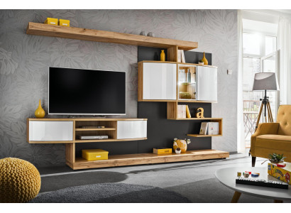 Braun Wall unit Furnishings Luxury Living room Designer TV Lowboard Furniture new