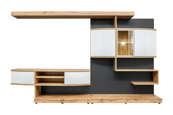 Braun Wall unit Furnishings Luxury Living room Designer TV Lowboard Furniture new