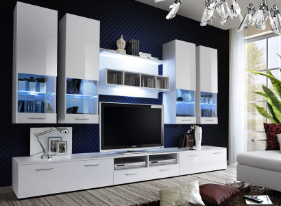 Wall unit tv stand sideboard designer modern living room shelves wood new