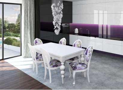 Designer Table with 6 Chairs Chair Set Wood Tables Dining room Suite
