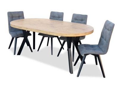 Dining table 4 x Chairs Dining room Set Dining set Luxury Chairs Table 5pcs.