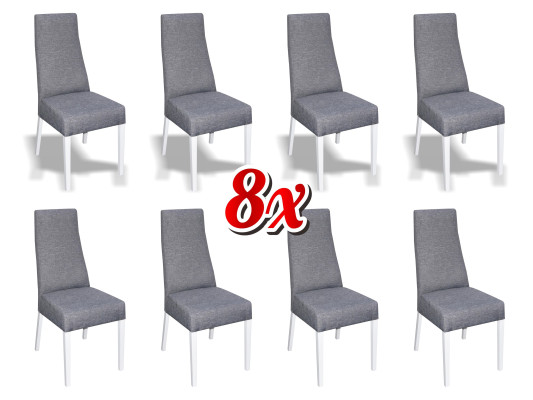 Dining room 8x Chairs Chair Set Armchair Kitchen new Design Upholstery Leather Textile Furniture