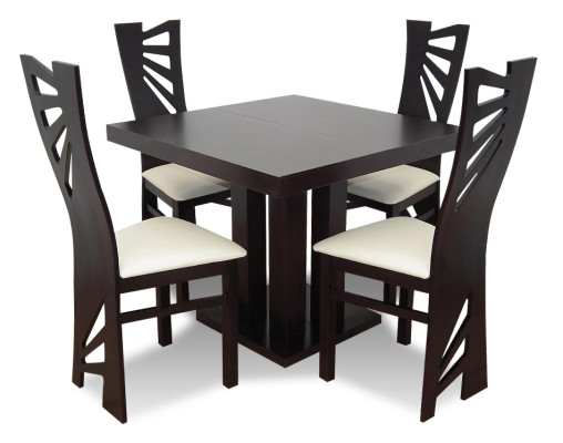 Dining set Dining table Table Wood Dining room Suite 4x Chair Set Chairs 5 pcs. set
